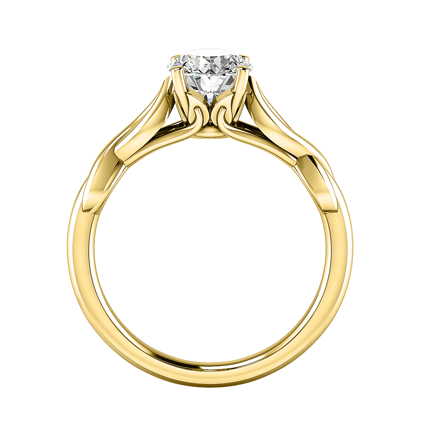 Mia Twisted Plain band 4 prong Solitaire